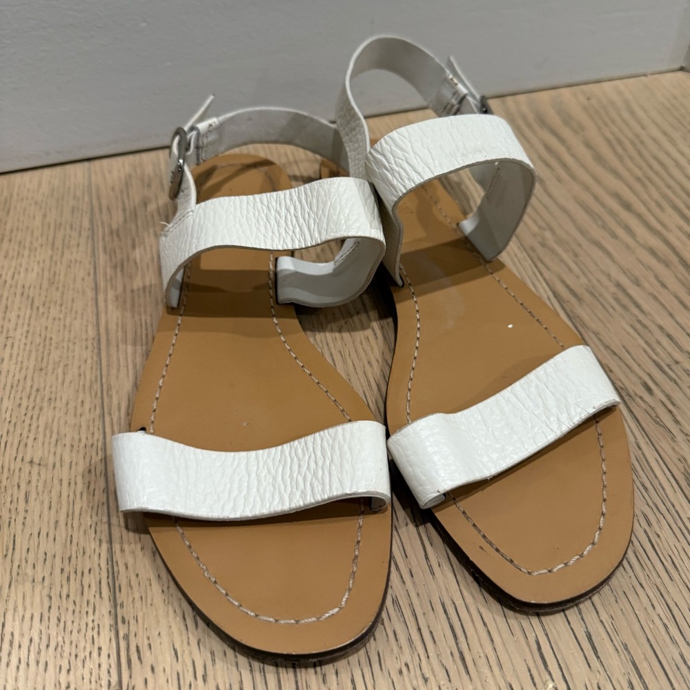 JCREW White Summer Strap Sandals, Size 8